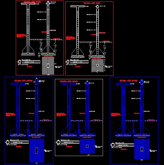 Column Section CAD with Foundation and RCC Detail